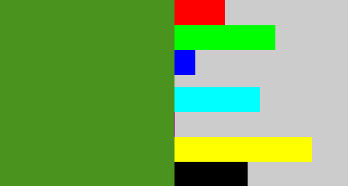 Hex color #4b931f - sap green