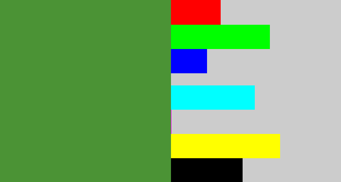 Hex color #4b9335 - fern green