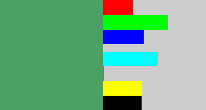 Hex color #4ba063 - greenish