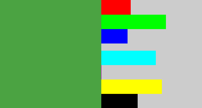 Hex color #4ba342 - mid green