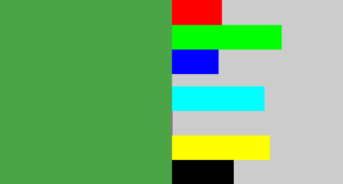 Hex color #4ba446 - mid green