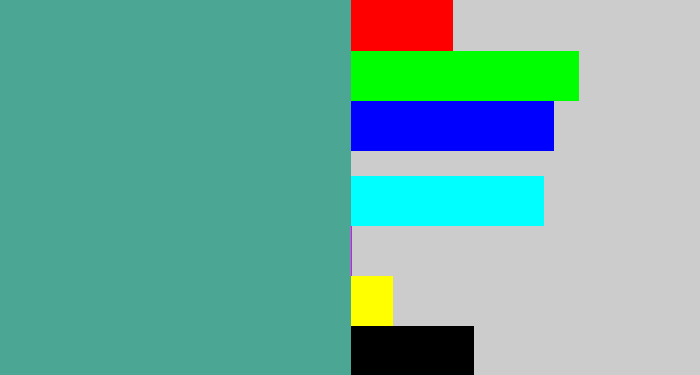 Hex color #4ba793 - greeny blue