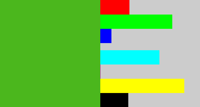 Hex color #4bb71d - frog green