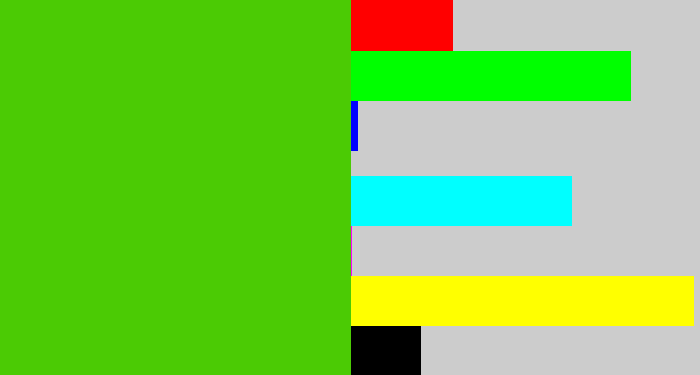Hex color #4bcb04 - frog green