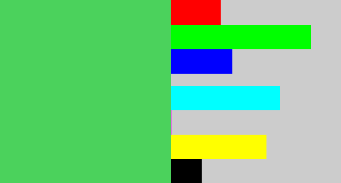 Hex color #4bd25c - lightish green