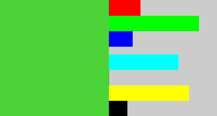 Hex color #4bd337 - toxic green