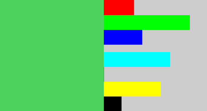 Hex color #4bd35e - lightish green