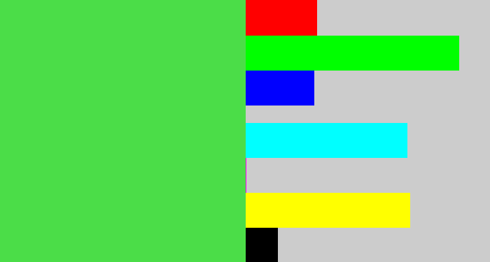 Hex color #4bdd48 - fresh green
