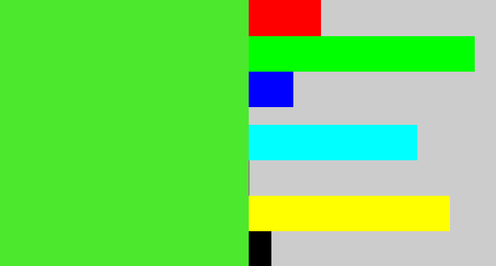 Hex color #4be82d - toxic green
