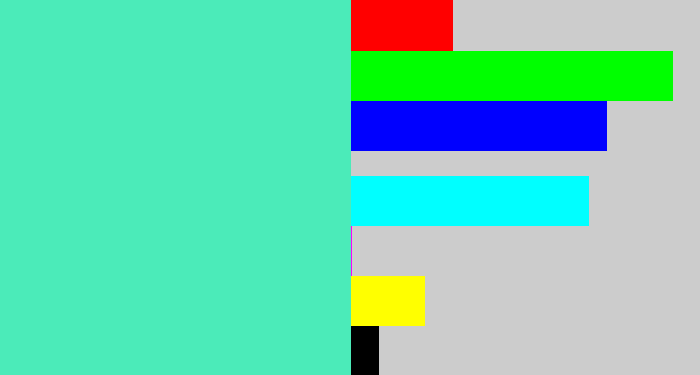 Hex color #4bebb9 - light greenish blue