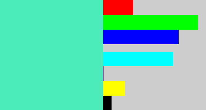 Hex color #4bebba - light greenish blue