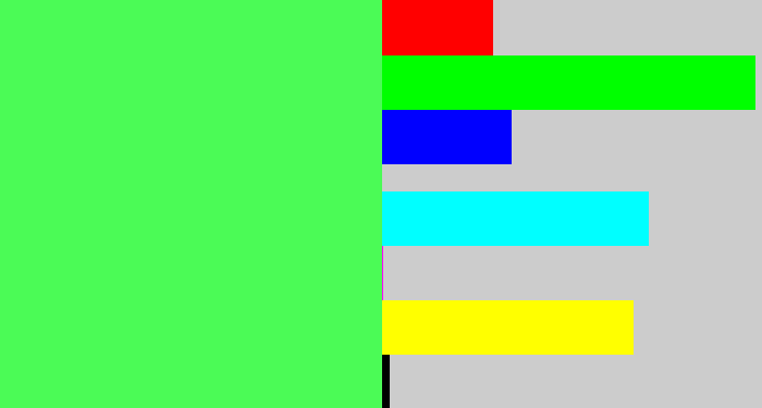 Hex color #4bfb56 - light neon green