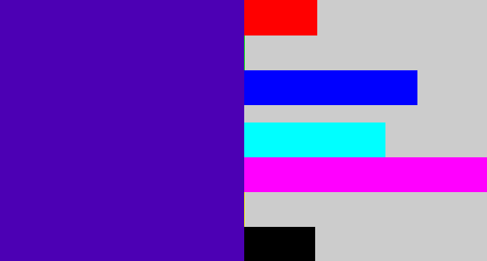 Hex color #4c00b4 - violet blue