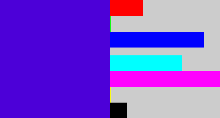 Hex color #4c00d8 - violet blue