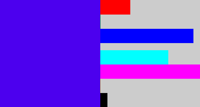 Hex color #4c00ee - blue/purple