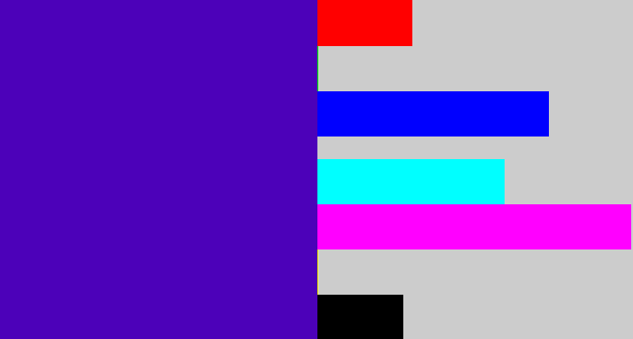 Hex color #4c01b9 - violet blue
