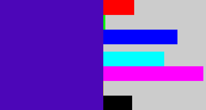 Hex color #4c06b8 - violet blue