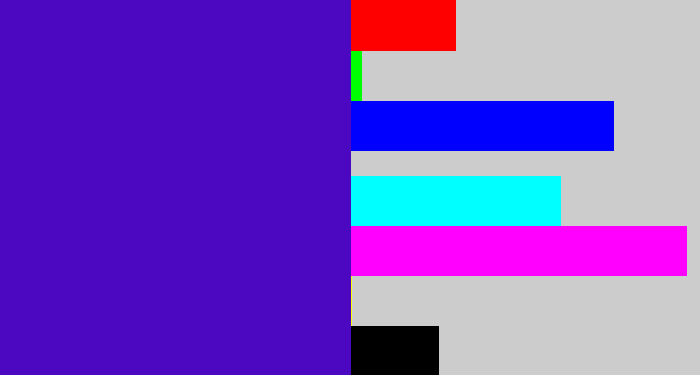Hex color #4c07c0 - violet blue