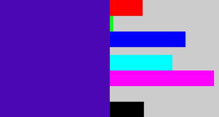 Hex color #4c08b0 - indigo blue