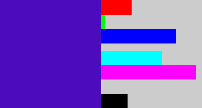 Hex color #4c0bbc - violet blue