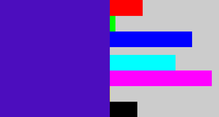 Hex color #4c0dbe - violet blue
