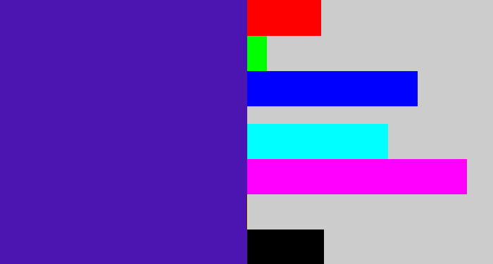 Hex color #4c14b1 - indigo blue