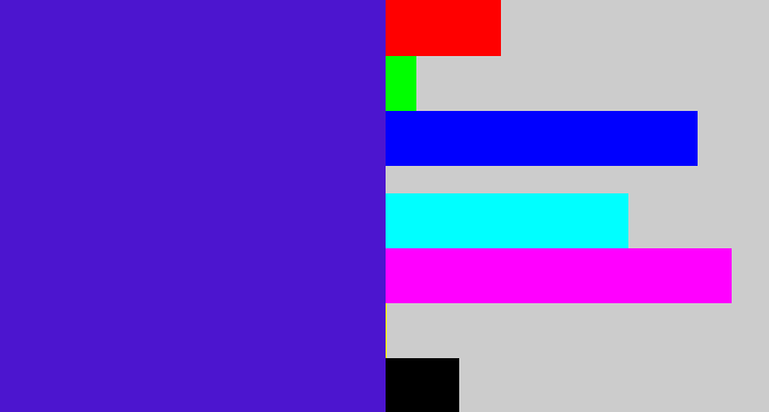 Hex color #4c15cf - violet blue