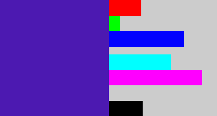 Hex color #4c19b1 - indigo blue