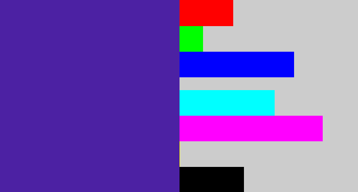 Hex color #4c21a3 - indigo blue