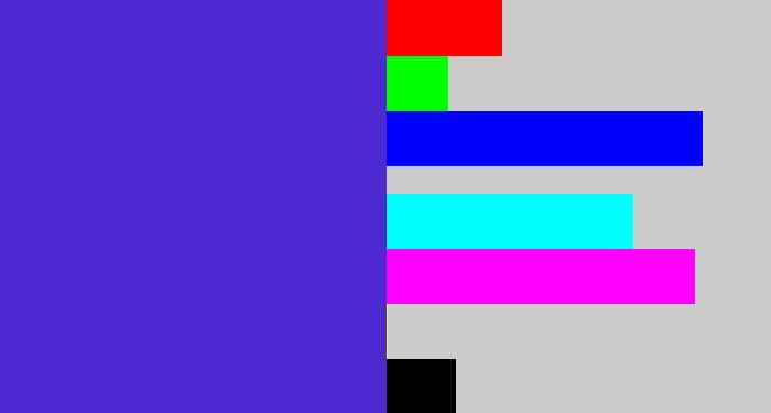 Hex color #4c29d1 - blue purple