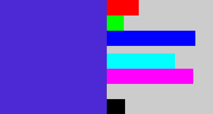 Hex color #4c29d4 - blue purple