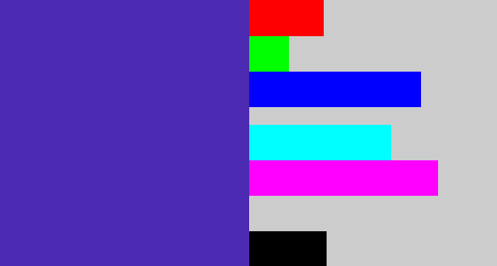 Hex color #4c2ab1 - indigo blue