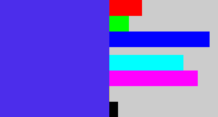 Hex color #4c2deb - purpley blue