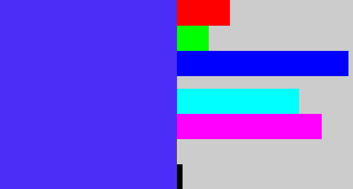 Hex color #4c2df7 - light royal blue
