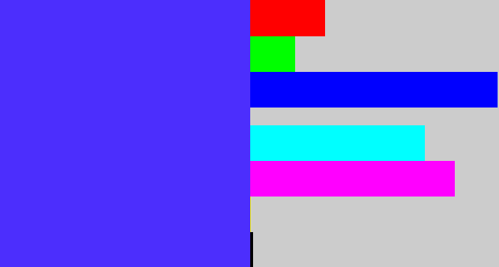 Hex color #4c2efd - light royal blue