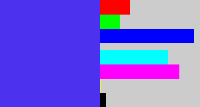 Hex color #4c32ef - purpley blue