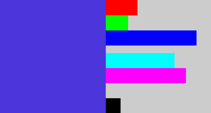 Hex color #4c35db - blurple