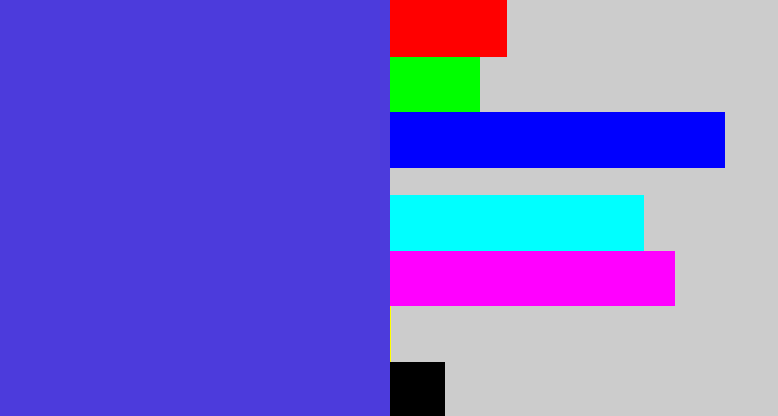 Hex color #4c3bdc - blurple