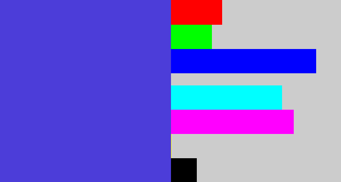 Hex color #4c3dd9 - blurple