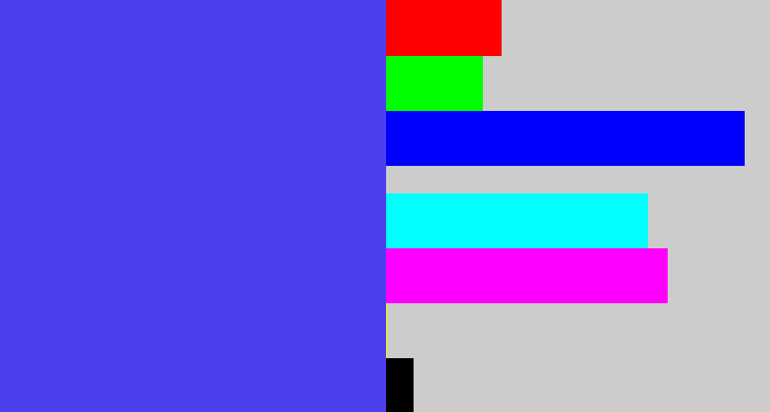 Hex color #4c3fed - purpleish blue