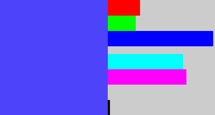 Hex color #4c43fb - purpleish blue