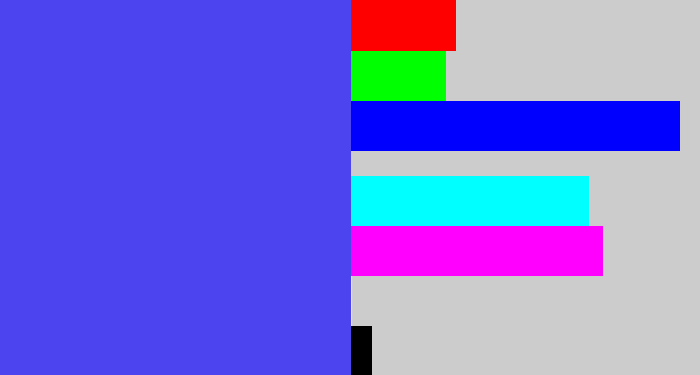 Hex color #4c44ef - purpleish blue