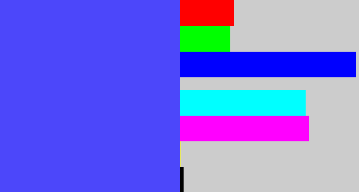 Hex color #4c47fa - purpleish blue