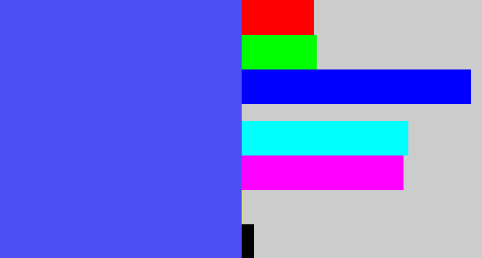 Hex color #4c4ff3 - warm blue