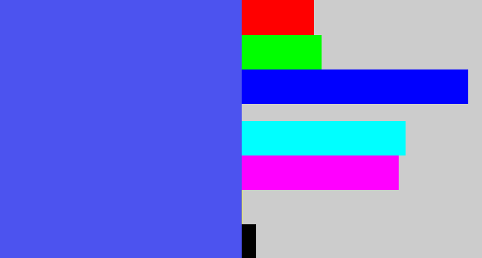 Hex color #4c53ef - warm blue