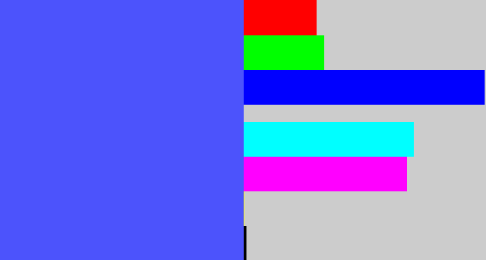Hex color #4c53fc - purpleish blue