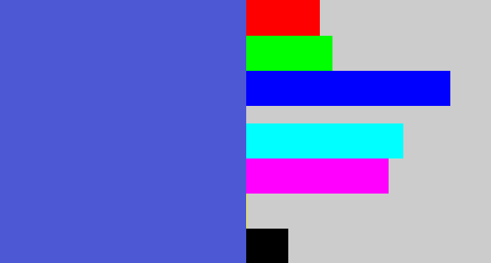 Hex color #4c58d4 - warm blue
