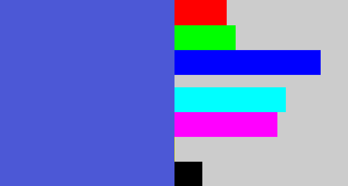 Hex color #4c58d6 - warm blue