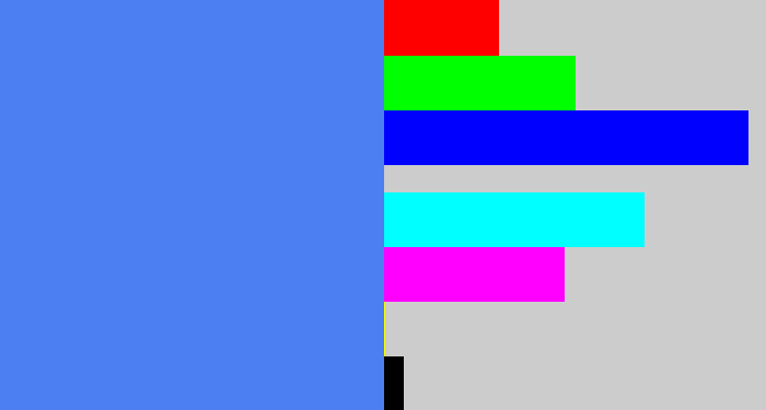Hex color #4c7ff1 - dodger blue