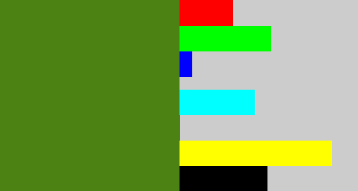 Hex color #4c8213 - sap green